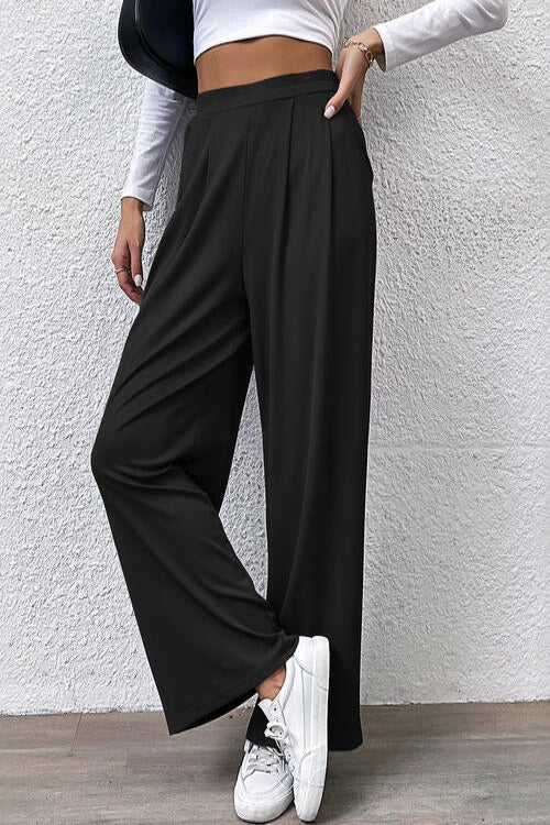 High Waist Straight Pants - Hassle Free Cart