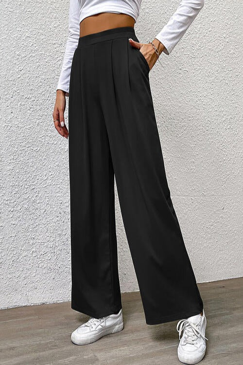 High Waist Straight Pants - Hassle Free Cart