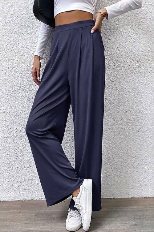 High Waist Straight Pants - Hassle Free Cart