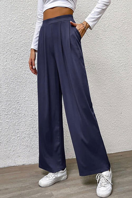 High Waist Straight Pants - Hassle Free Cart