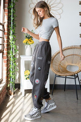 Hight waist Multi Patches Jogger Pants - Hassle Free Cart