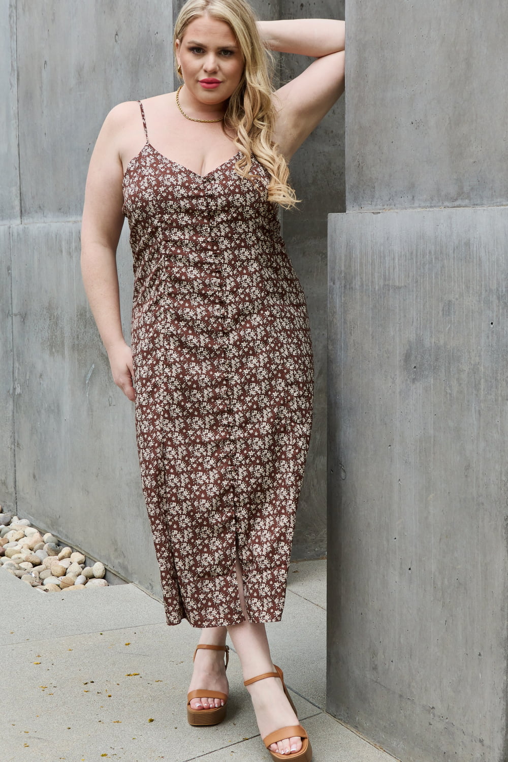 Jade By Jane Mi Amor Full Size Floral Midi Sundress | Hassle Free Cart