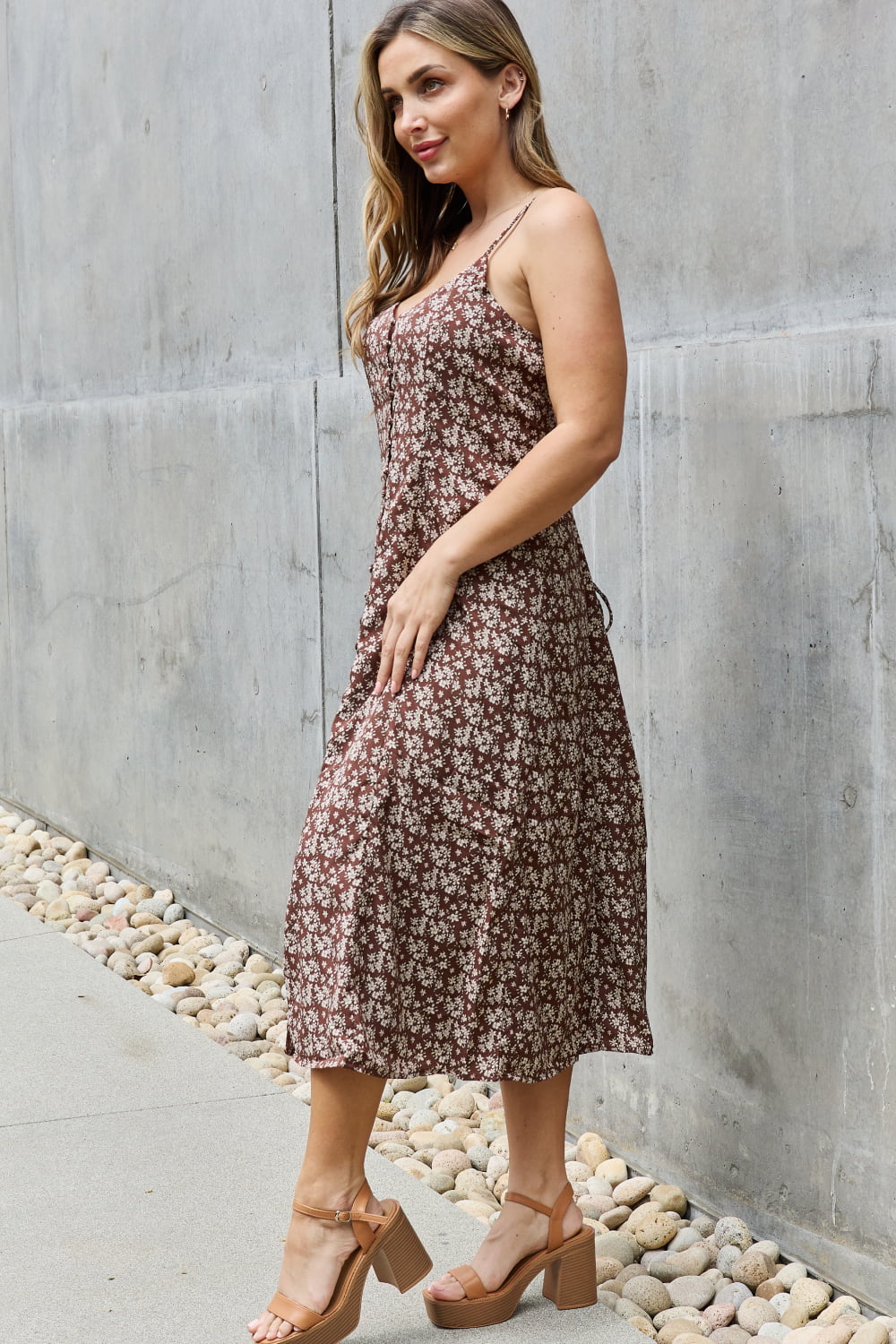 Jade By Jane Mi Amor Full Size Floral Midi Sundress | Hassle Free Cart