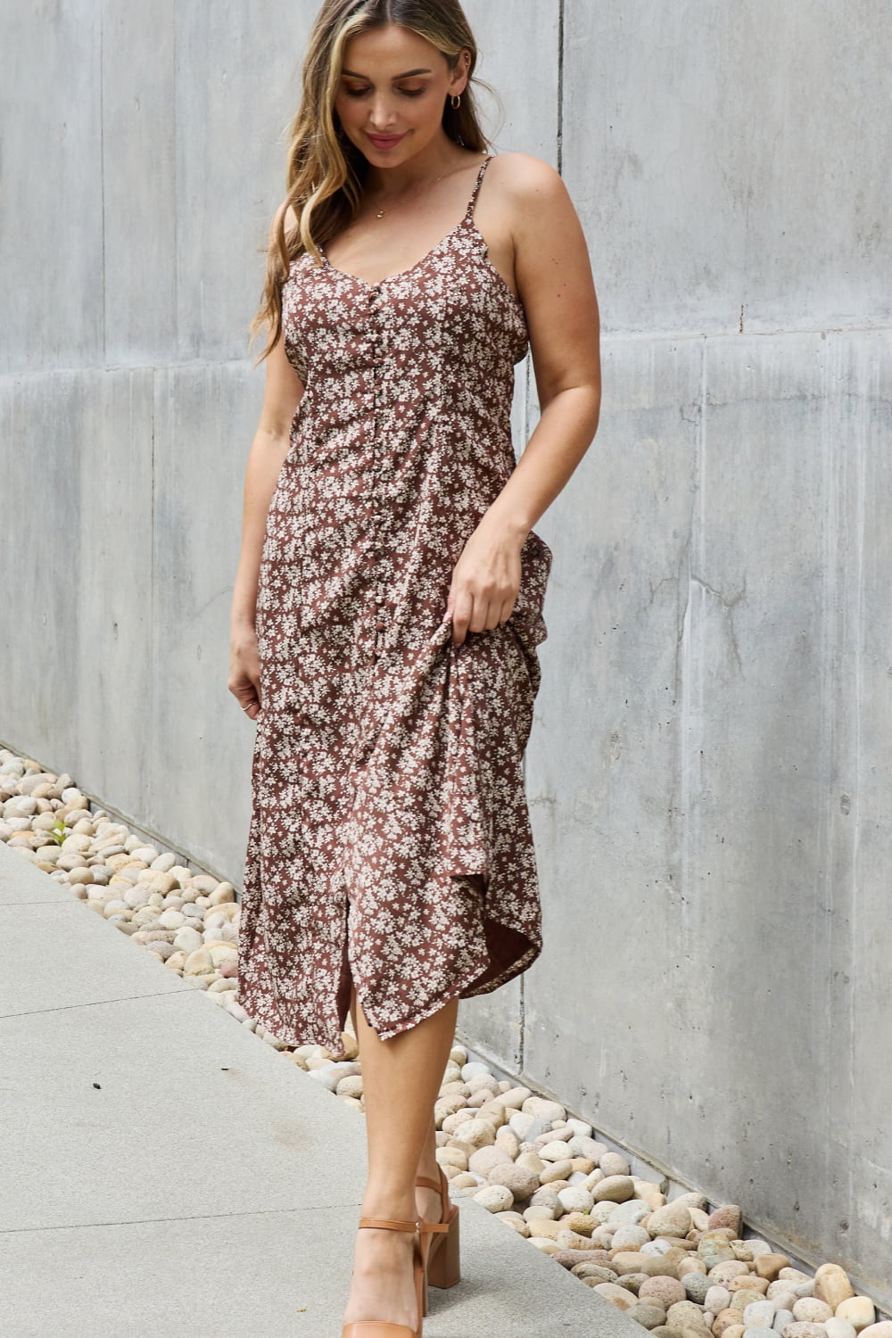 Jade By Jane Mi Amor Full Size Floral Midi Sundress | Hassle Free Cart