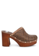 Jeydena Raffia Platform Clogs - Hassle Free Cart