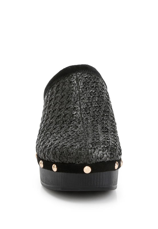 Jeydena Raffia Platform Clogs - Hassle Free Cart