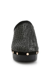 Jeydena Raffia Platform Clogs - Hassle Free Cart