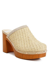 Jeydena Raffia Platform Clogs - Hassle Free Cart