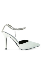 Joyce High Heeled Rhinestone Mule Sandals - Hassle Free Cart