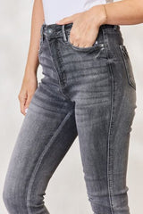 Judy Blue Full Size High Waist Tummy Control Release Hem Skinny Jeans | Hassle Free Cart