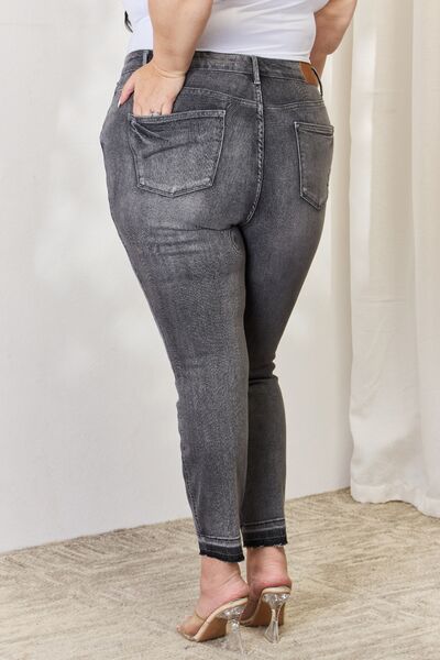 Judy Blue Full Size High Waist Tummy Control Release Hem Skinny Jeans | Hassle Free Cart