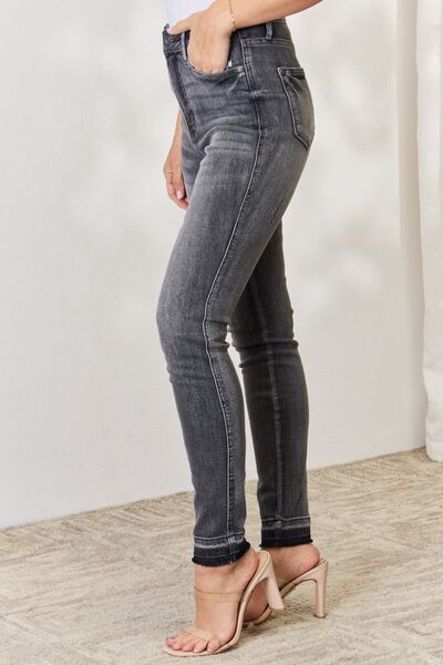 Judy Blue Full Size High Waist Tummy Control Release Hem Skinny Jeans | Hassle Free Cart