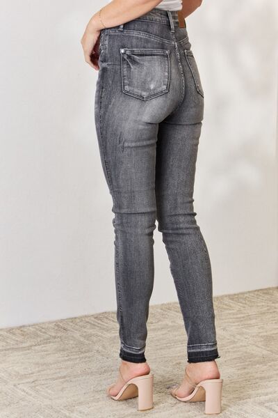 Judy Blue Full Size High Waist Tummy Control Release Hem Skinny Jeans | Hassle Free Cart