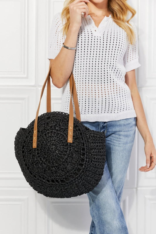 Justin Taylor C'est La Vie Crochet Handbag in Black | Hassle Free Cart