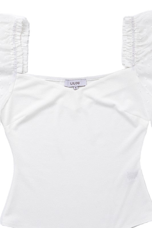 LS shirring sleeve bodysuit - Hassle Free Cart