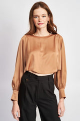 Long Sleeve Satin Blouse - Hassle Free Cart