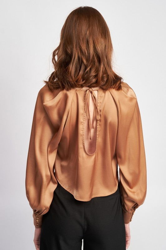 Long Sleeve Satin Blouse - Hassle Free Cart