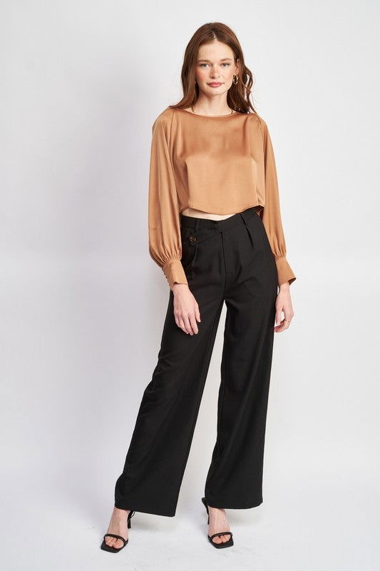 Long Sleeve Satin Blouse - Hassle Free Cart