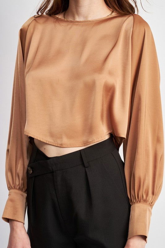 Long Sleeve Satin Blouse - Hassle Free Cart