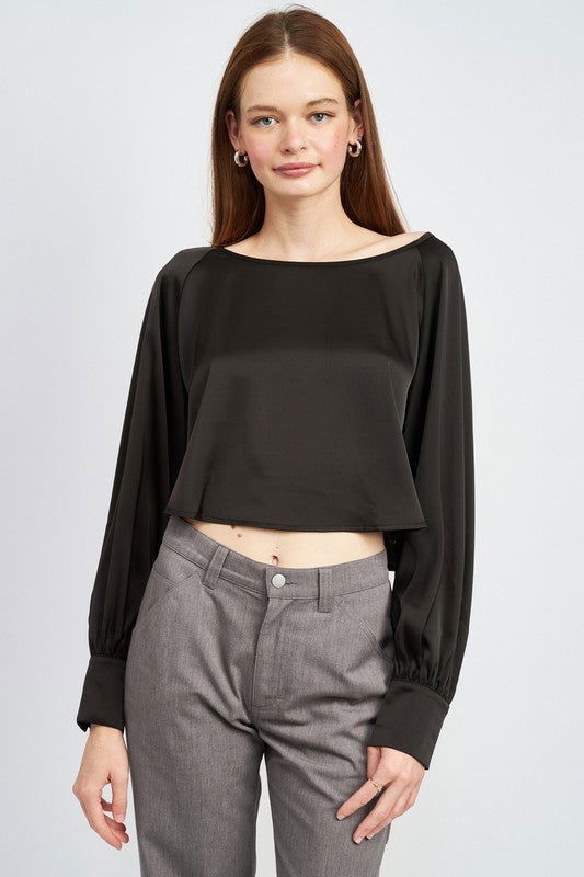 Long Sleeve Satin Blouse - Hassle Free Cart