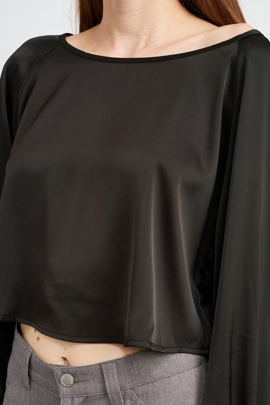 Long Sleeve Satin Blouse - Hassle Free Cart