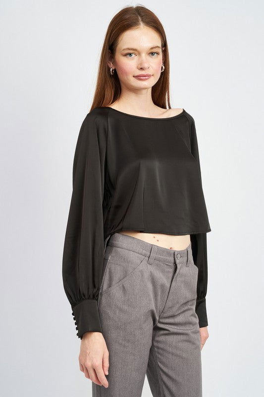 Long Sleeve Satin Blouse - Hassle Free Cart