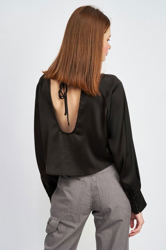 Long Sleeve Satin Blouse - Hassle Free Cart