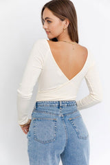 Long Sleeve Surplice Bodysuit - Hassle Free Cart