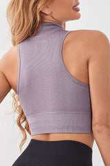 Mock Neck Ribbed Sports Tank | Hassle Free Cart