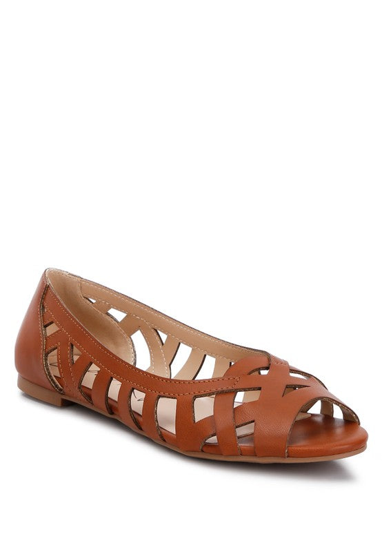 Moira Woven Peep Toe Flats - Hassle Free Cart