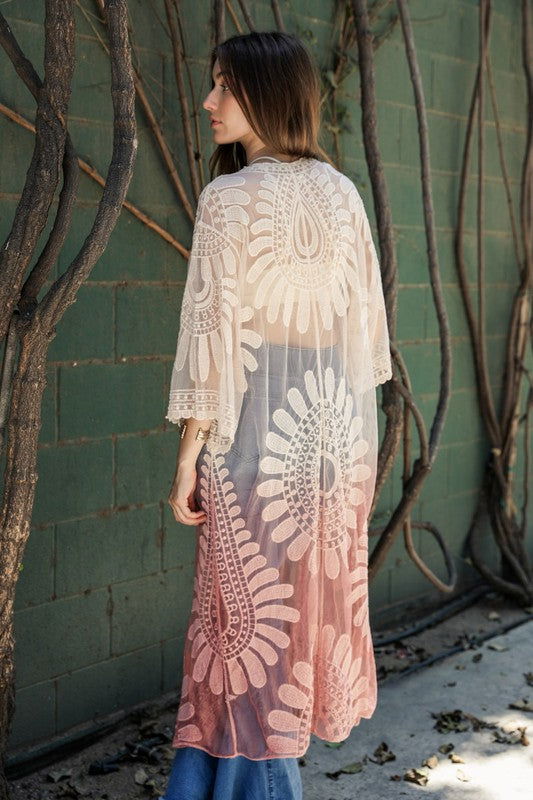 Ombre Bohemian Lace Kimono - Hassle Free Cart