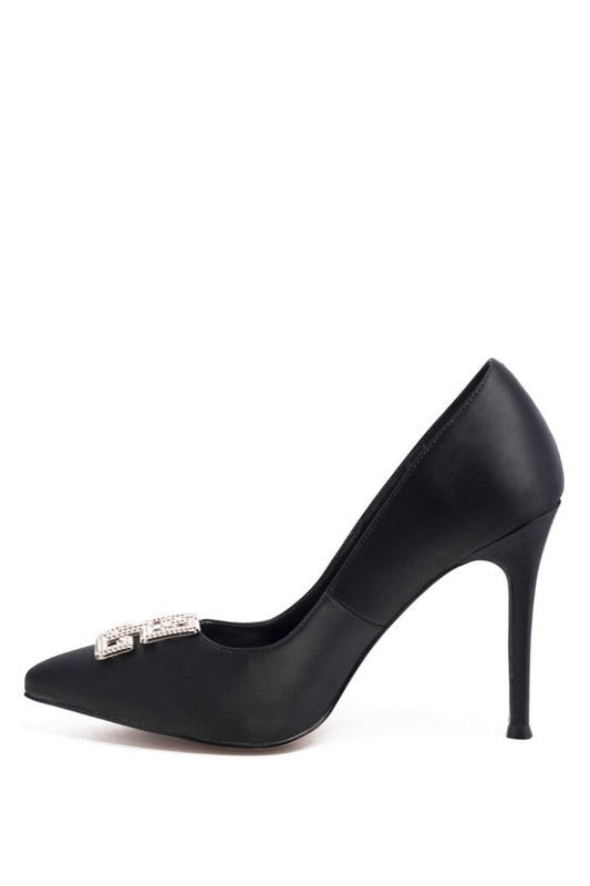 PRISCA STILETTO Crystal Brooch Pumps - Hassle Free Cart