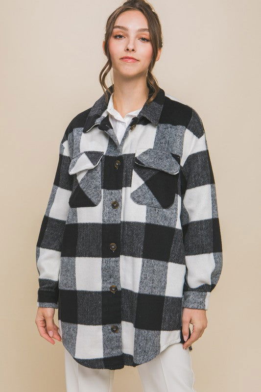 Plaid Bust Pocket Shacket - Hassle Free Cart