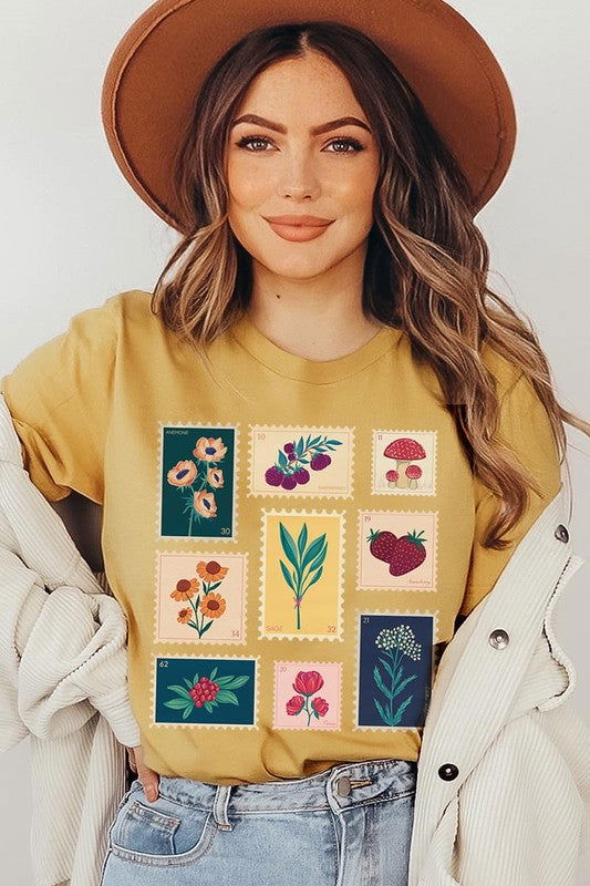 Plants Stamps Graphic T Shirts - Hassle Free Cart