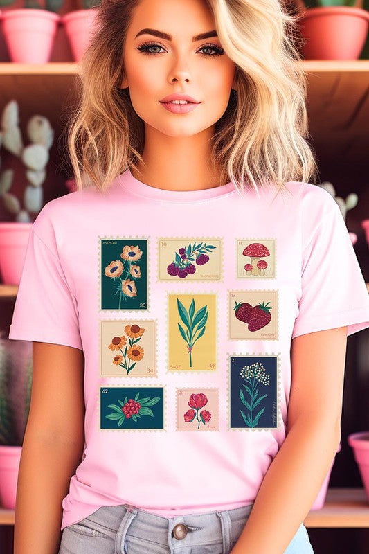 Plants Stamps Graphic T Shirts - Hassle Free Cart