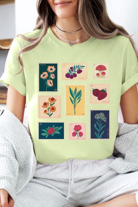 Plants Stamps Graphic T Shirts - Hassle Free Cart