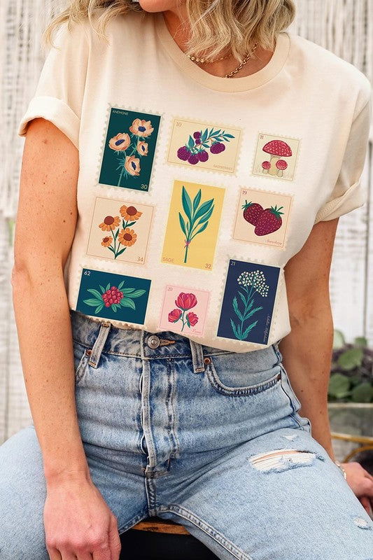 Plants Stamps Graphic T Shirts - Hassle Free Cart