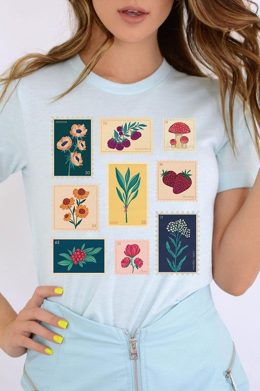 Plants Stamps Graphic T Shirts - Hassle Free Cart