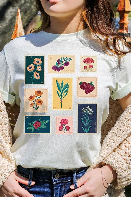 Plants Stamps Graphic T Shirts - Hassle Free Cart