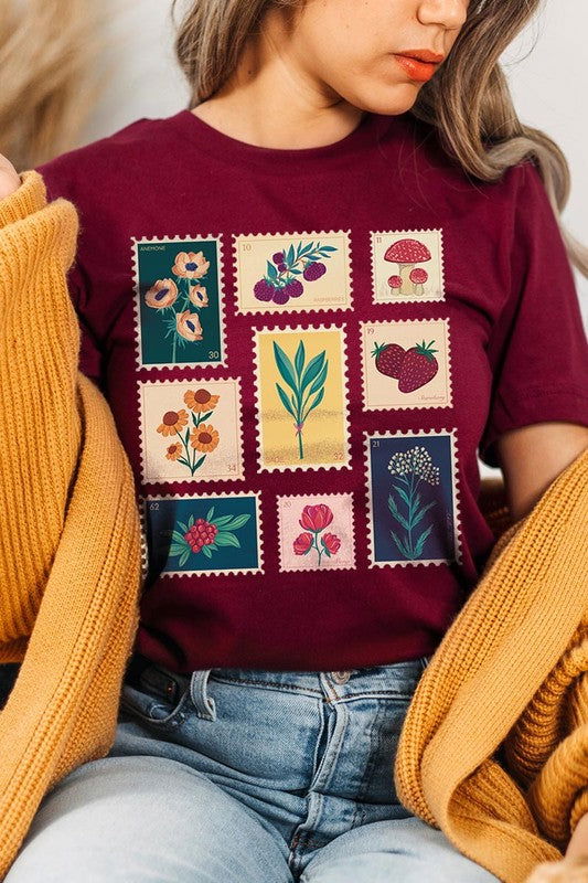 Plants Stamps Graphic T Shirts - Hassle Free Cart