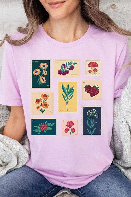 Plants Stamps Graphic T Shirts - Hassle Free Cart