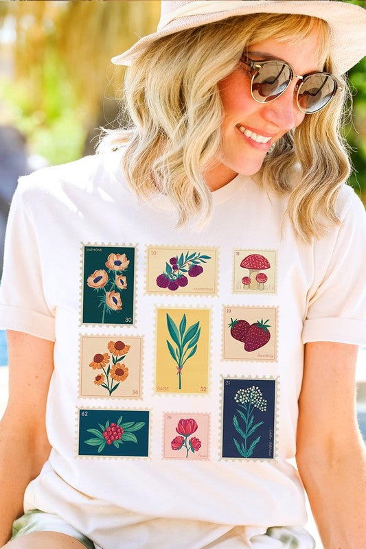 Plants Stamps Graphic T Shirts - Hassle Free Cart