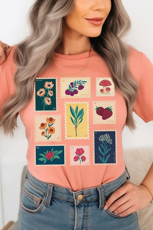 Plants Stamps Graphic T Shirts - Hassle Free Cart