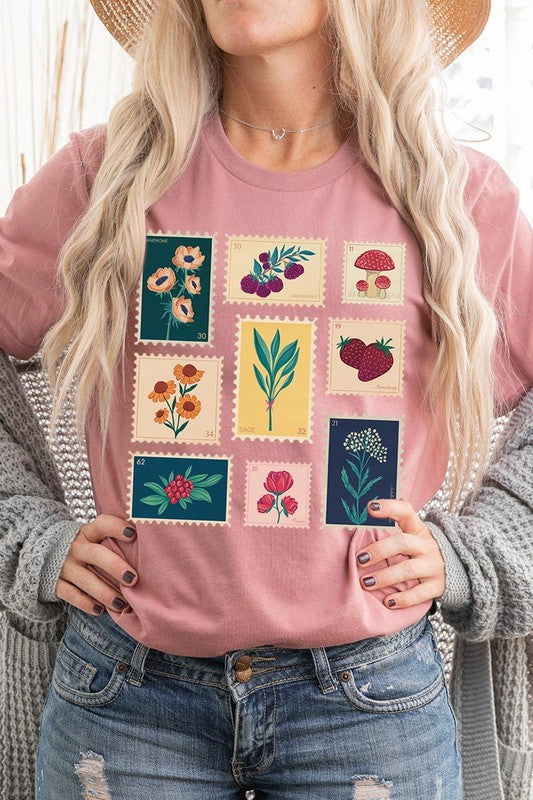 Plants Stamps Graphic T Shirts - Hassle Free Cart