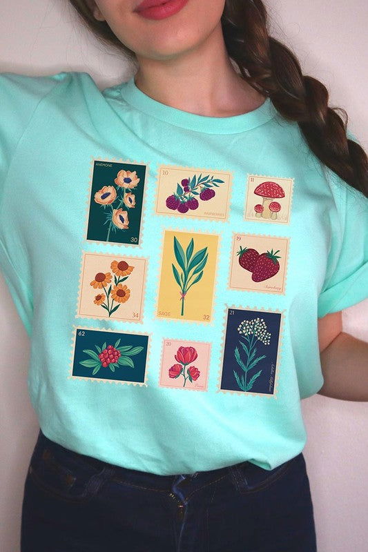 Plants Stamps Graphic T Shirts - Hassle Free Cart