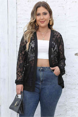 Plus Size Lace Open Front Cardigan | Hassle Free Cart