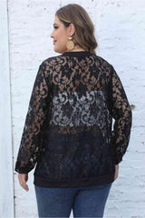Plus Size Lace Open Front Cardigan | Hassle Free Cart