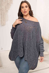 Plus Size Round Neck Batwing Sleeve Sweater | Hassle Free Cart