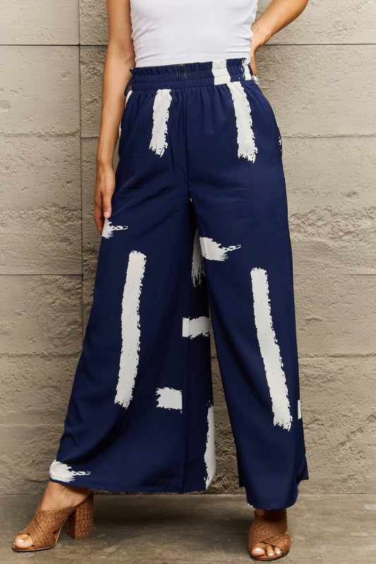 Printed Wide Leg Long Pants | Hassle Free Cart