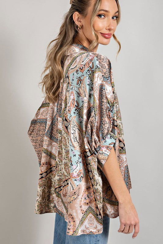 Printed Half Sleeve Blouse Top - Hassle Free Cart